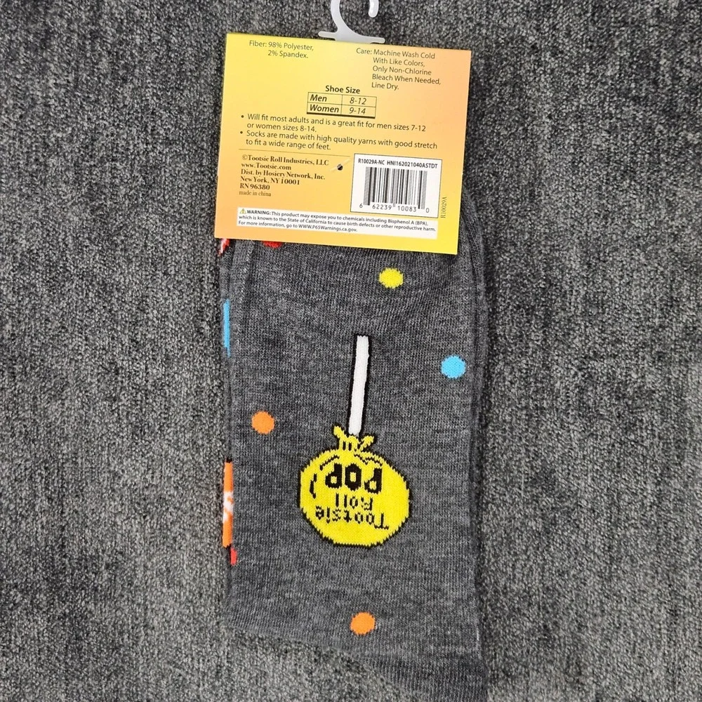 Tootsie Pops Crew Socks Novelty‎ Candy Socks Fun Pattern One Size 1 Pair